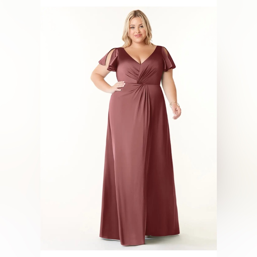 Azazie Soren Stretch Satin Dress - Amethyst